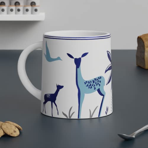 Coffee Mug Blue Ceramic 300 ml - Handmade with Good Grip