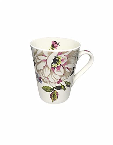 Coffee Mug Set of 2 - Floral Print - Ceramic - 300 ml - Pink