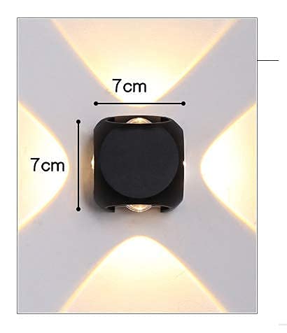 LED Wall Light 4 Way Splitter Warm White Aluminium IP-65 Rainproof 240V
