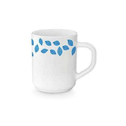 Coffee Mug Set - Elegant Design - Opalware - White - 240 ML - 2 Pieces