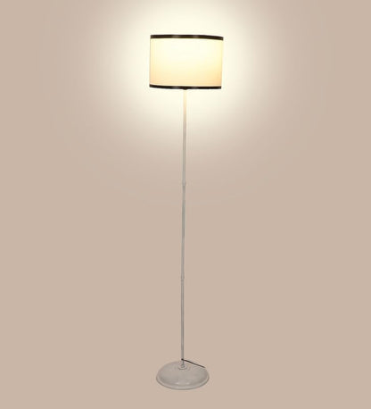 Metal Floor Lamp - Foldable Design - Black Stripe Shade - Adjustable Light - Modern Home Decor