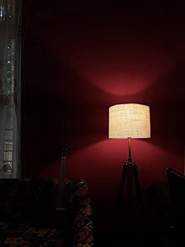 Tripod Floor Lamp with Jute Shade LED 11 x 12 Inch Wooden