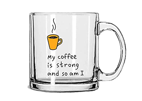 Coffee Mug with Quote - Transparent Glass - 330ml - Unique Design