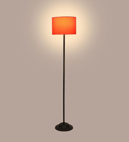 Foldable Floor Lamp with Red Shade - Metal - Height: 57 inches - Adjustable - Modern Design