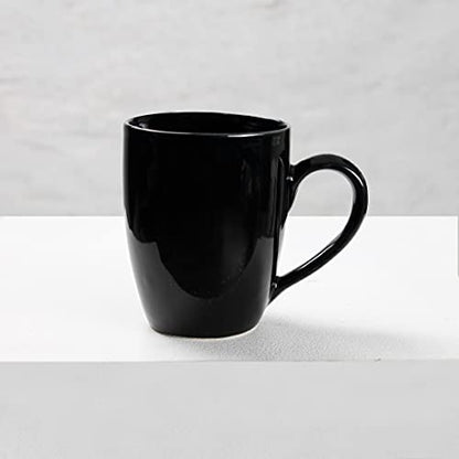 Coffee Mug Black Shine Ceramic Microwave Safe 280 ml