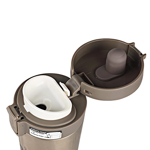 Travel Coffee Mug Double Walled Insulated Stainless Steel Grey/Gold 300ml