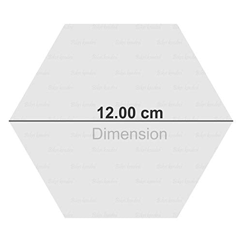 Hexagon Acrylic Wall Mirror Stickers - Decorative 24 cm Silver - Modern Design for Smooth Surfaces