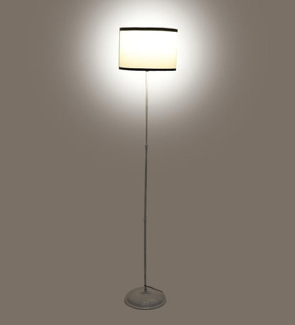 Metal Floor Lamp - Foldable Design - Black Stripe Shade - Adjustable Light - Modern Home Decor