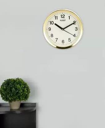 Kadio Analog Wall Clock 20 cm Beige Plastic Frame