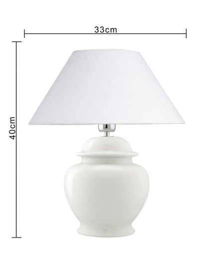 Table Lamp Modern Minimalist White Ceramic 33x33x40cm