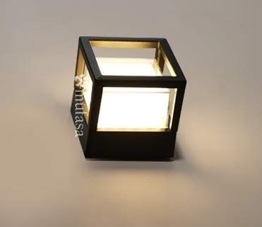 LED Wall Light 12W Waterproof Modern Outdoor Lighting Aluminium Square 6 Inch Warm White