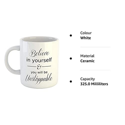 Coffee Mug Inspirational Quotes Ceramic White 325ml