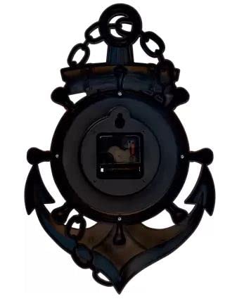 Kadio Analog Wall Clock 39 cm x 26 cm Black Plastic Frame with Glass