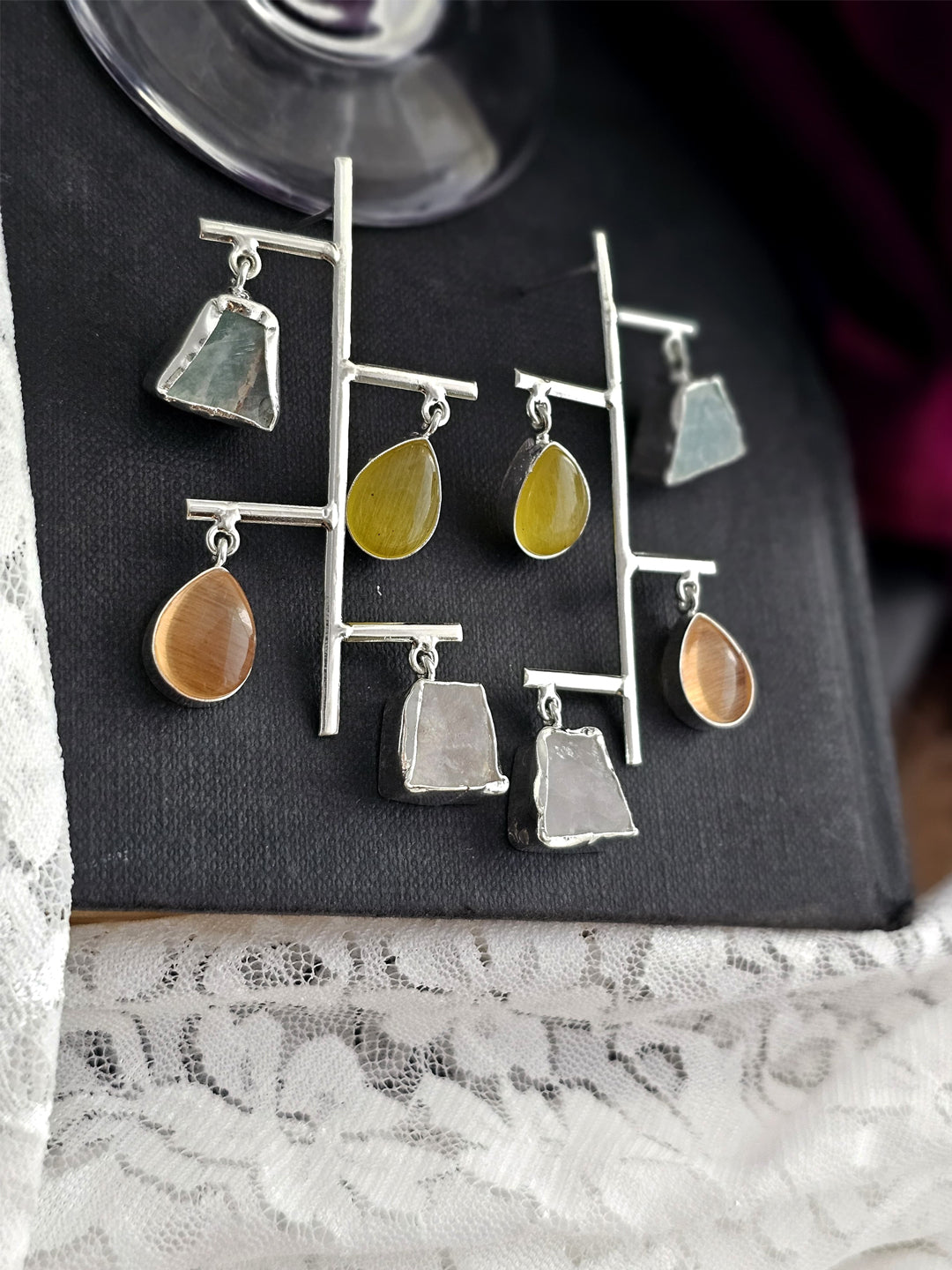 Sanjana Radiant Rainbow Gleam Dangler Earrings