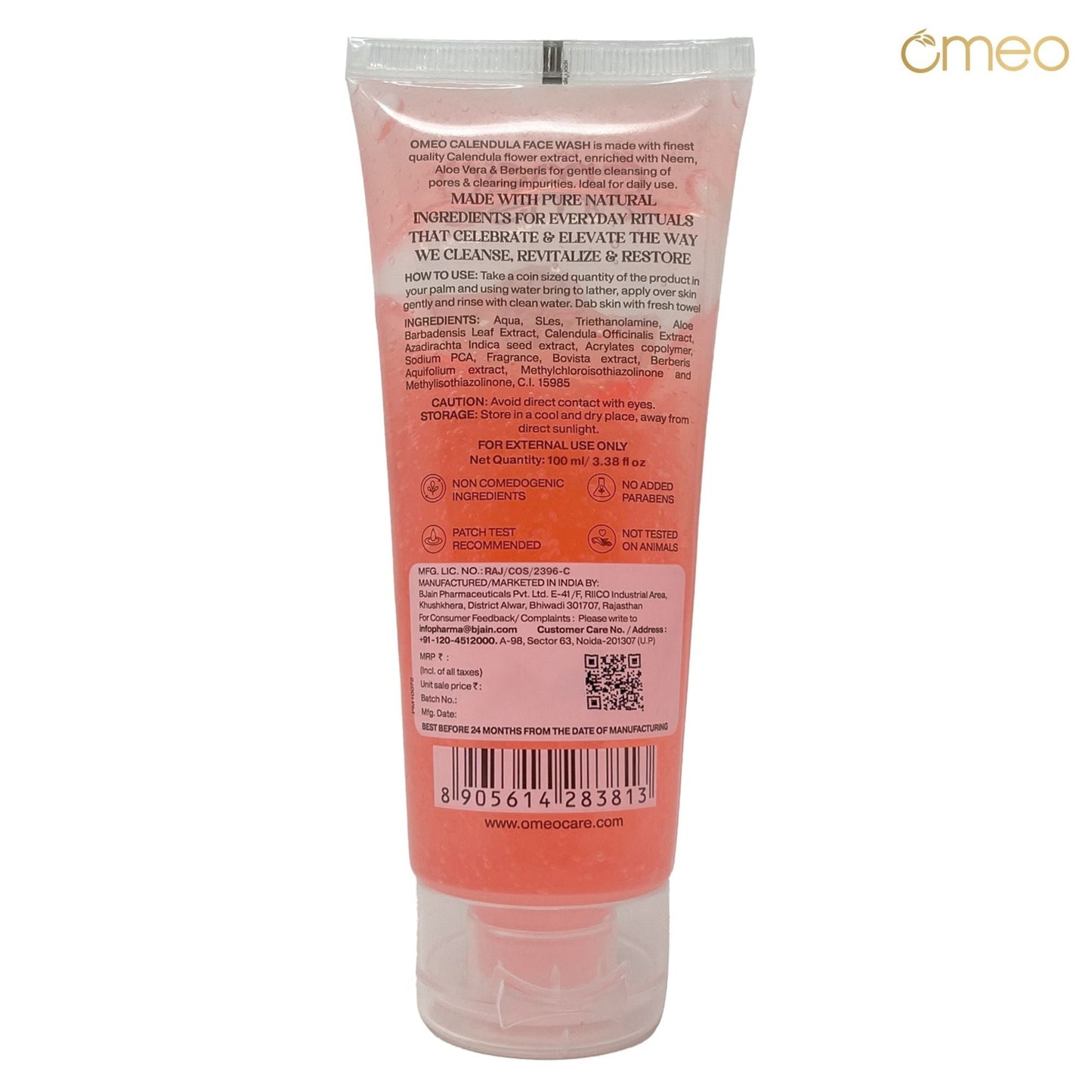 Omeo Calendula Face Wash - Gentle, Daily Use, Safe For All Skin Types