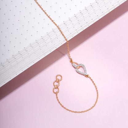 Radiant Bond Diamond Bracelet in 14K Rose Gold, 0.102 ct