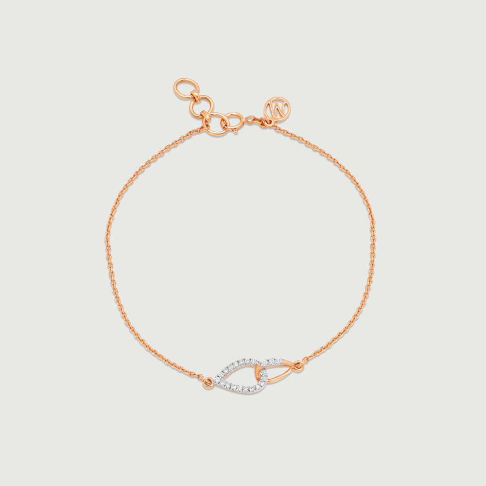 Radiant Bond Diamond Bracelet in 14K Rose Gold, 0.102 ct