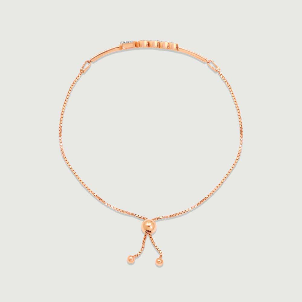 Romantic Gleam Diamond Bracelet in 14K Rose Gold, 0.118 ct