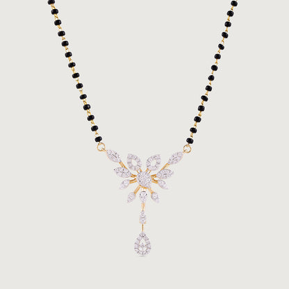 Floral Cascade Gold and Diamond Mangalsutra in 18K Yellow Gold, 0.52 ct