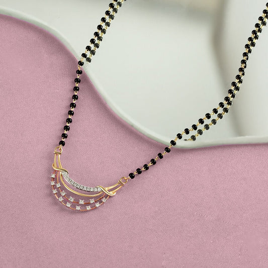 Layered Grace Gold and Diamond Mangalsutra in 14K Yellow Gold, 0.226 ct