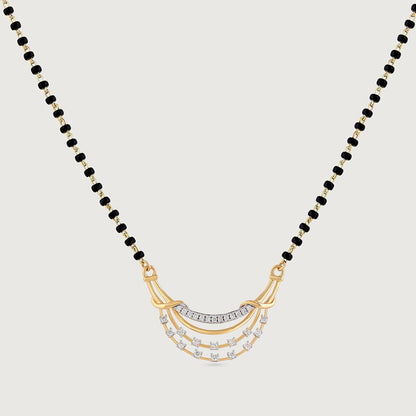 Layered Grace Gold and Diamond Mangalsutra in 14K Yellow Gold, 0.226 ct