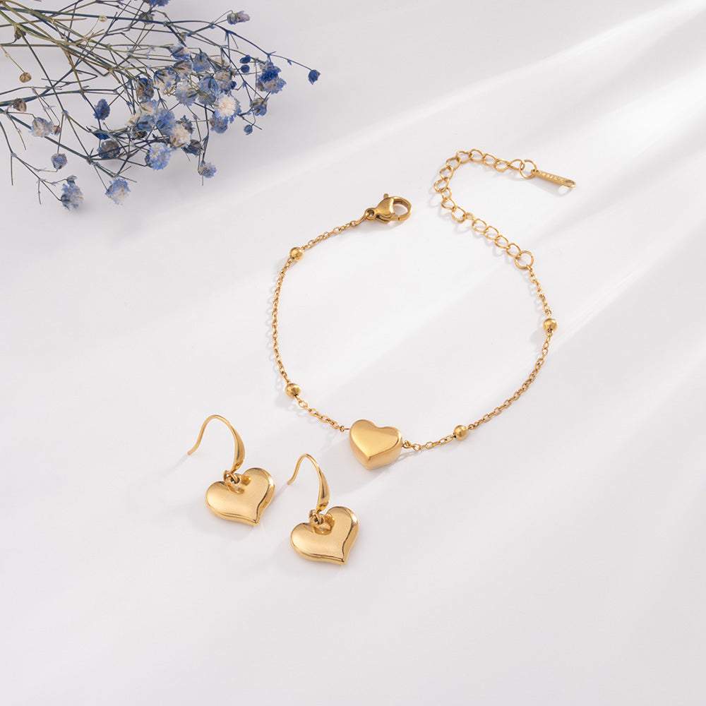 Heart Charm Drop Elegance Set