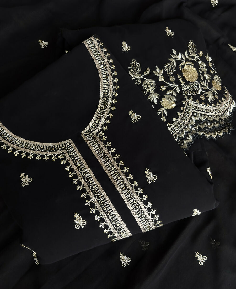KC Bollywood Style Black Georgette Suit For Women