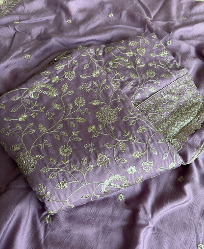 KC Lilac Vichitra Silk Palazzo Suit For Women Festival Wear
