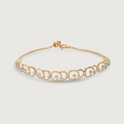 Graceful Curve Diamond Bracelet in 14K Yellow Gold, 0.32 ct