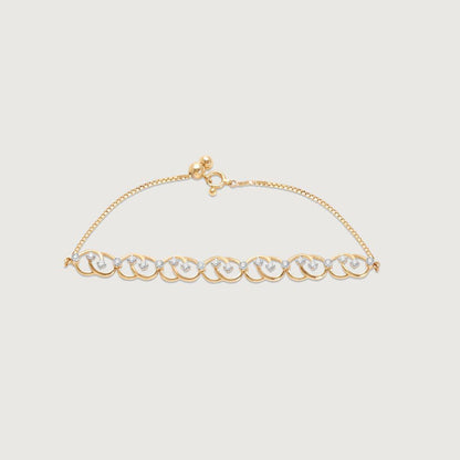 Graceful Curve Diamond Bracelet in 14K Yellow Gold, 0.32 ct