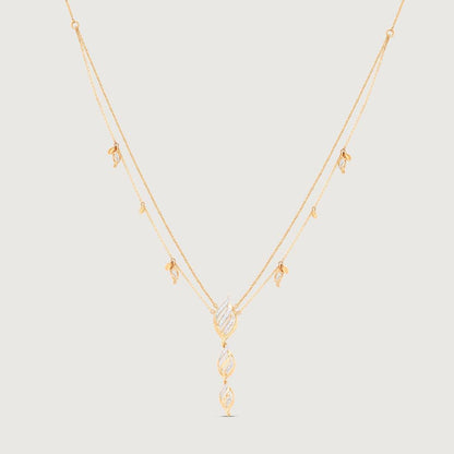 Twirling Grace Diamond Necklace in 14K Yellow Gold, 0.226 ct