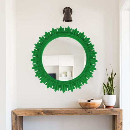 EFINITO Sunburst Wall Mirror, Decorative Framed Mirror for Bathroom, Bedroom, Living Room & Vanity (17 Inch)
