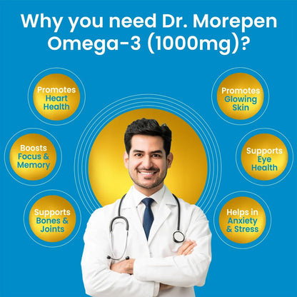 Dr Morpen Iron & Zinc + Omega-3 Deep Sea Fish Oil 1000Mg Combo