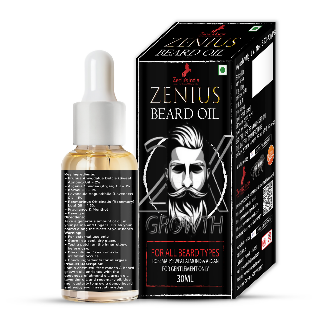 Zenius Beard Oil for Patchy Beard and Hair Growth