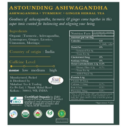 Luxmi Estates Astounding Ashwagandha  Certified Organic Herbal Infusion