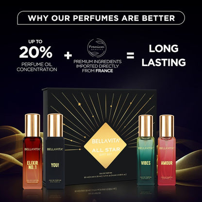Bella Vita Organic All Star Long Lasting Perfume Gift Set For Man