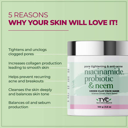 TYC Green Clay Face Mask For Men & Women