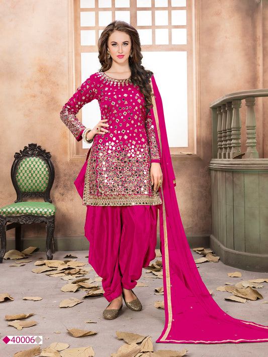 Anaita Pink Embroidered Tapeta Silk Salwar Suit