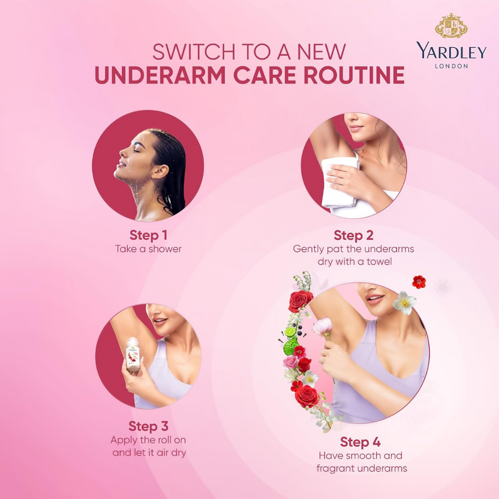 Yardley London Rose Underarm Deodorant Roll On