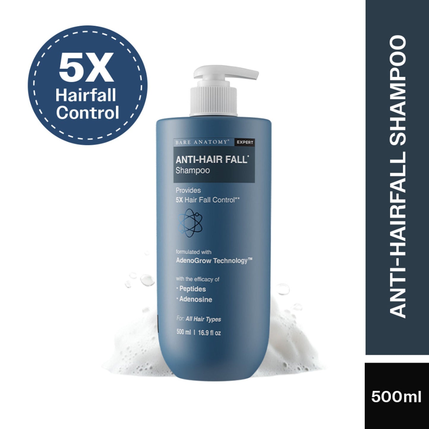 Bare Anatomy Anti-Hair Fall Shampoo 5X Hair Fall Control With Peptides