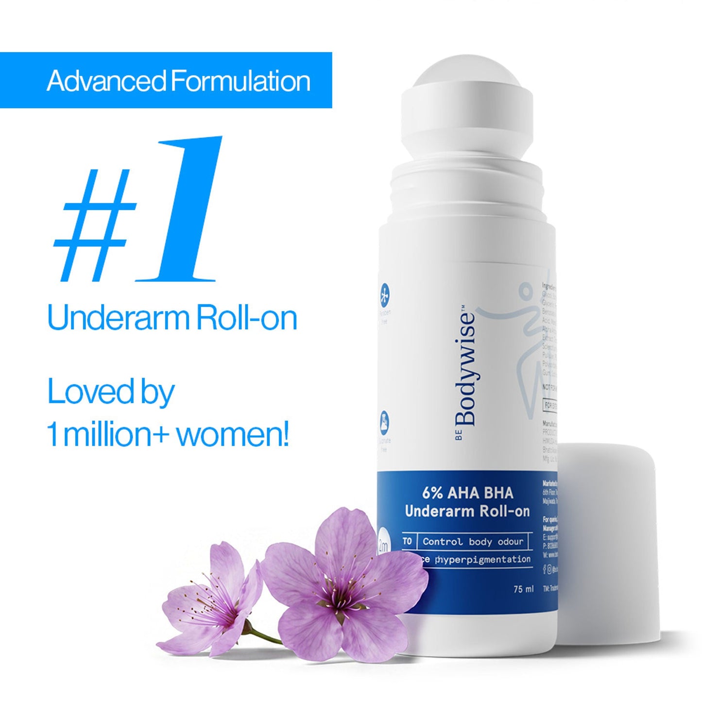 BeBodywise 6% AHA BHA Advanced Underarm Roll On