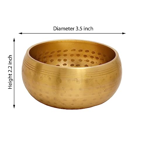 Singing Bowl with Cushion and Stick - Hammered Bell Metal - 3.5 inch Diameter