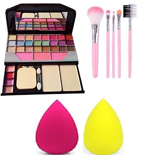 Makeup Kit with 24 Eye Shades, Blush & Brushes - Multicolor