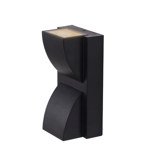 2-Way Decorative Wall Light | Black | Polycarbonate | IP65 Waterproof | 6W | Warm White