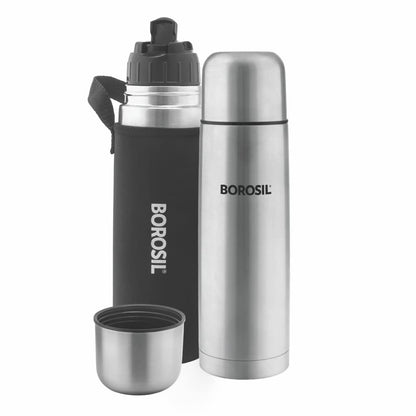 Borosil Hydra Thermo 1000 ml Stainless Steel Water Bottle | Double Wall Vacuum Insulated Flask