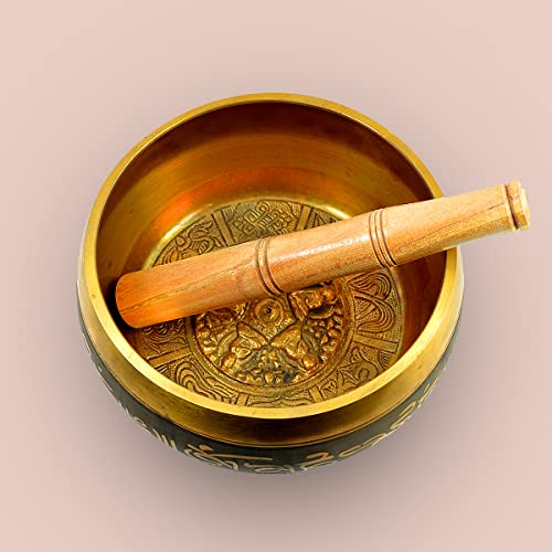 Singing Bowl | Tibetan Meditation Bowl | Metal Alloy | 3.5 Inch Diameter | Includes Wooden Striker Stick