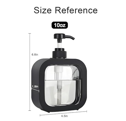Soap Dispenser Manual Operation Black Plastic 300ml 19cm x 12.5cm