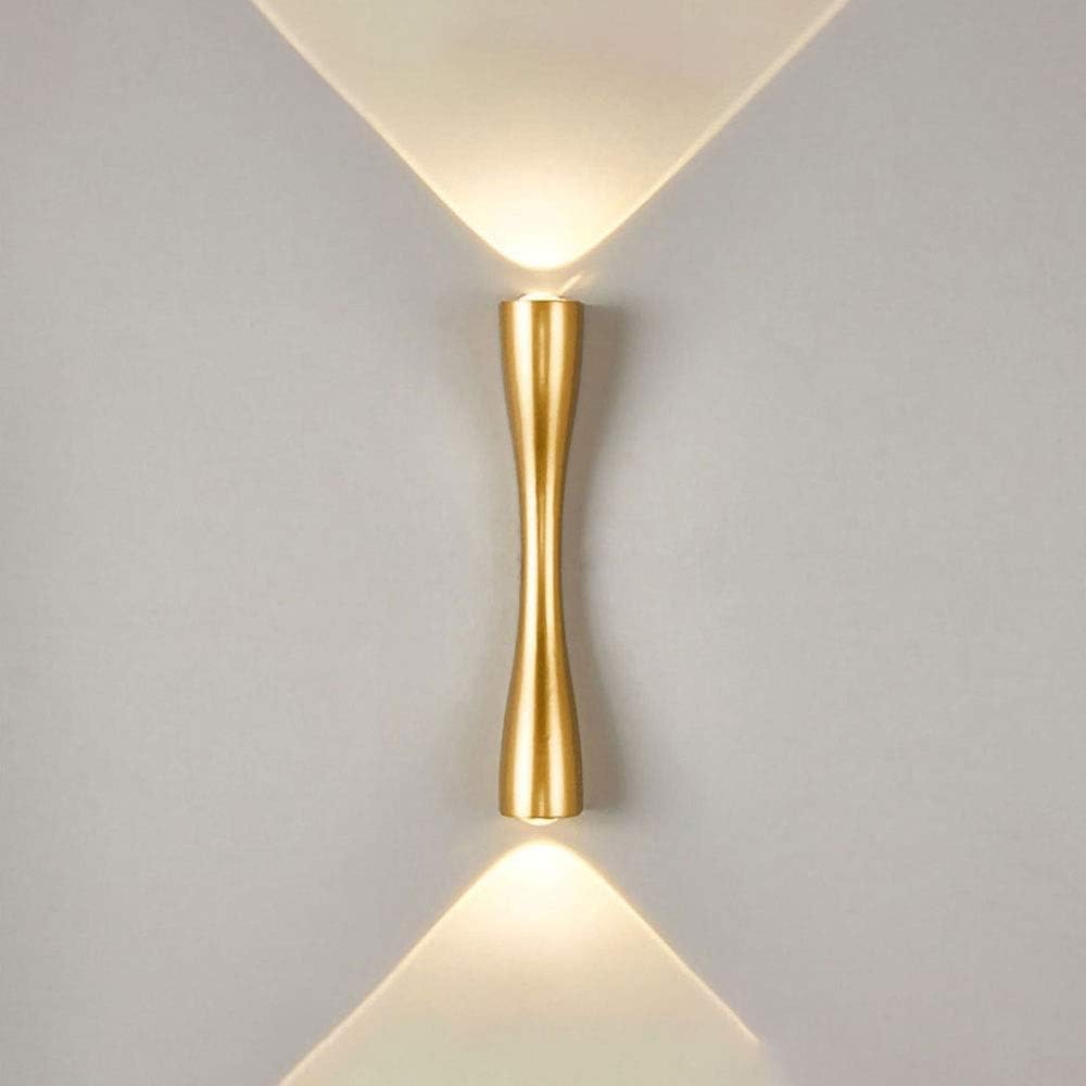 LED Wall Light Up/Down Creative Design Gold 6 Watt Warm White IP-65 Rainproof