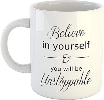Coffee Mug Inspirational Quotes Ceramic White 325ml
