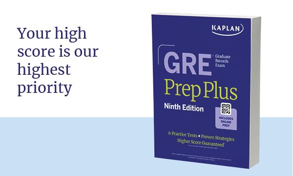 GRE Prep Plus, Ninth Edition (2025): Includes 6 Practice Tests, 1500+ Practice Questions + Online Access to a 500+ Question Bank, Video Tutorials, and Live Class Sessions (Kaplan Test Prep)